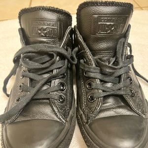black leather rubber converse ⭐️ all star